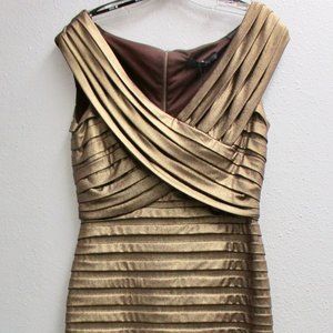 Tadashi Collection Bronze Metallic Bodycon Dress Size Medium NWT